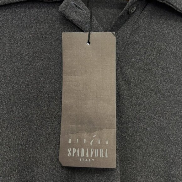 MARINA SPADAFORA Italy Shirt Dress NWT Dark Charcoal 4 Button Cuff Size 8 Med - Picture 5 of 8